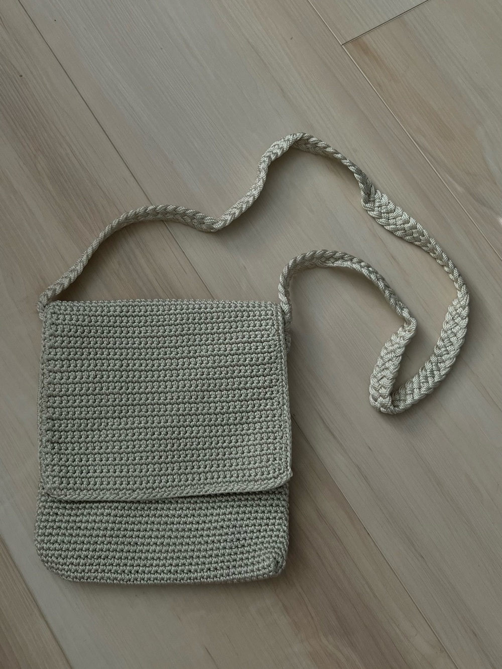 The Sak Crochet Crossbody Bag in Cream